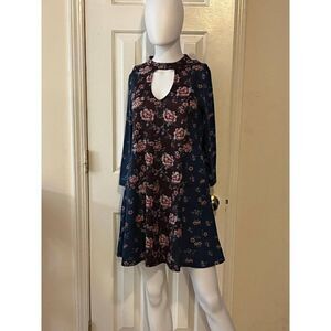 Women's Summer Mini Floral Print Dress Large Multi-Color Summer